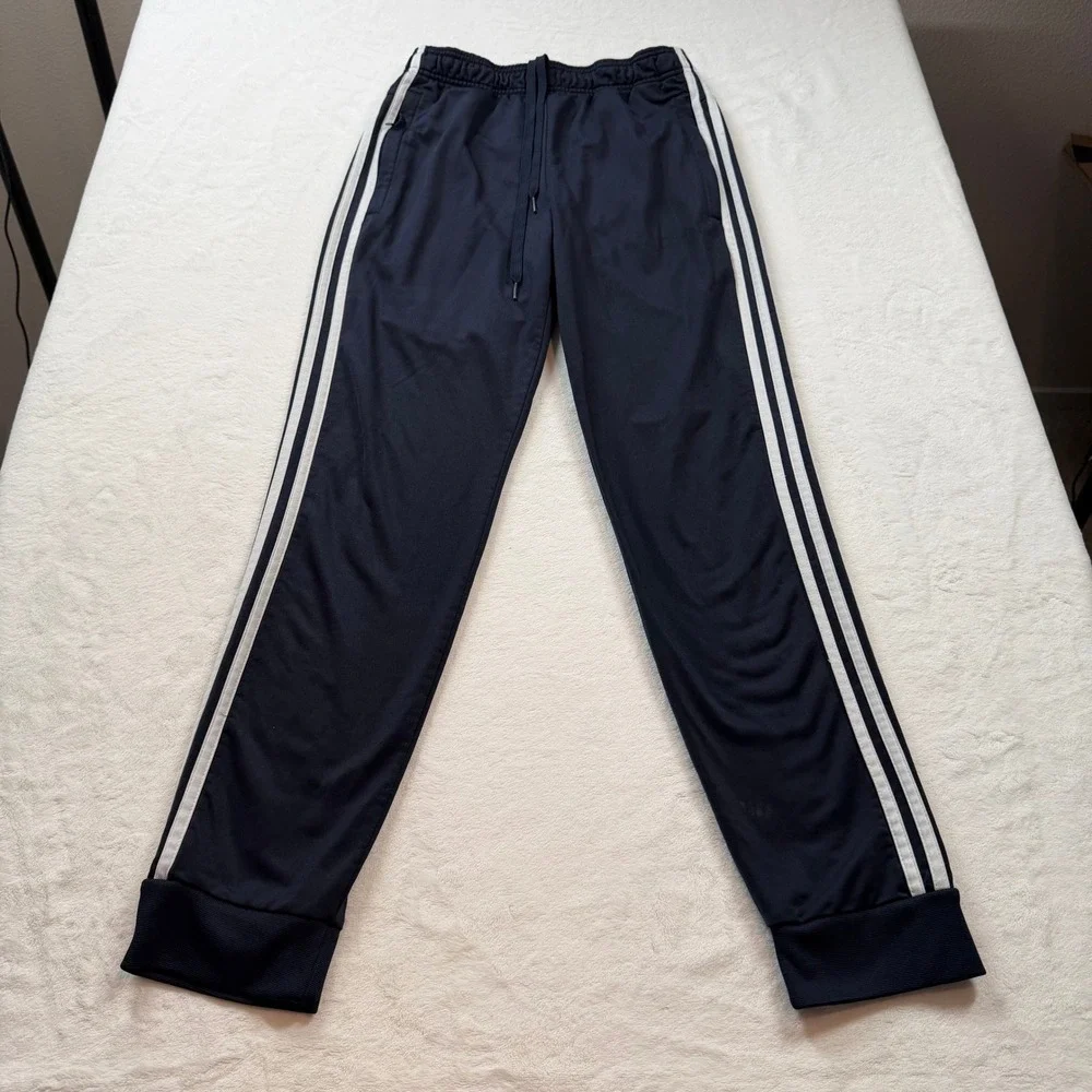 Adidas‎ Track Pants Mens Small Navy Blue Good 3-Stripe DU0452 Joggers